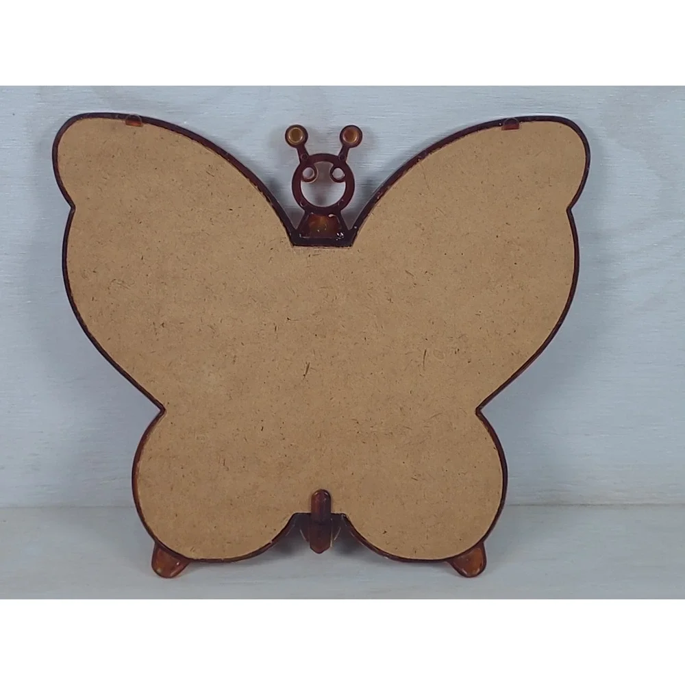 Butterfly Photo Frame Collage Plastic Tabletop Vintage JSNY Hong Kong Boho Brown